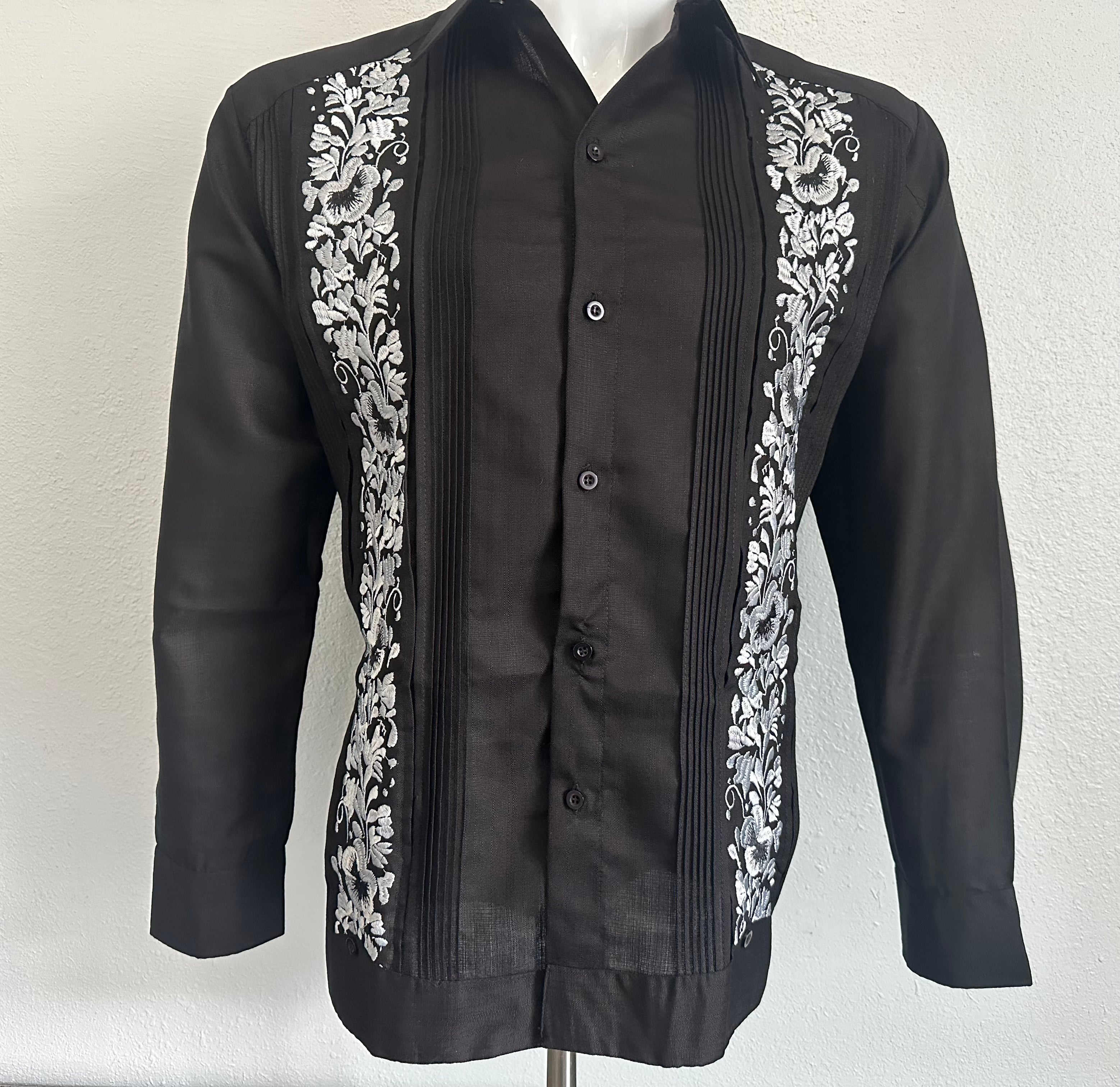 black guayabera shirts