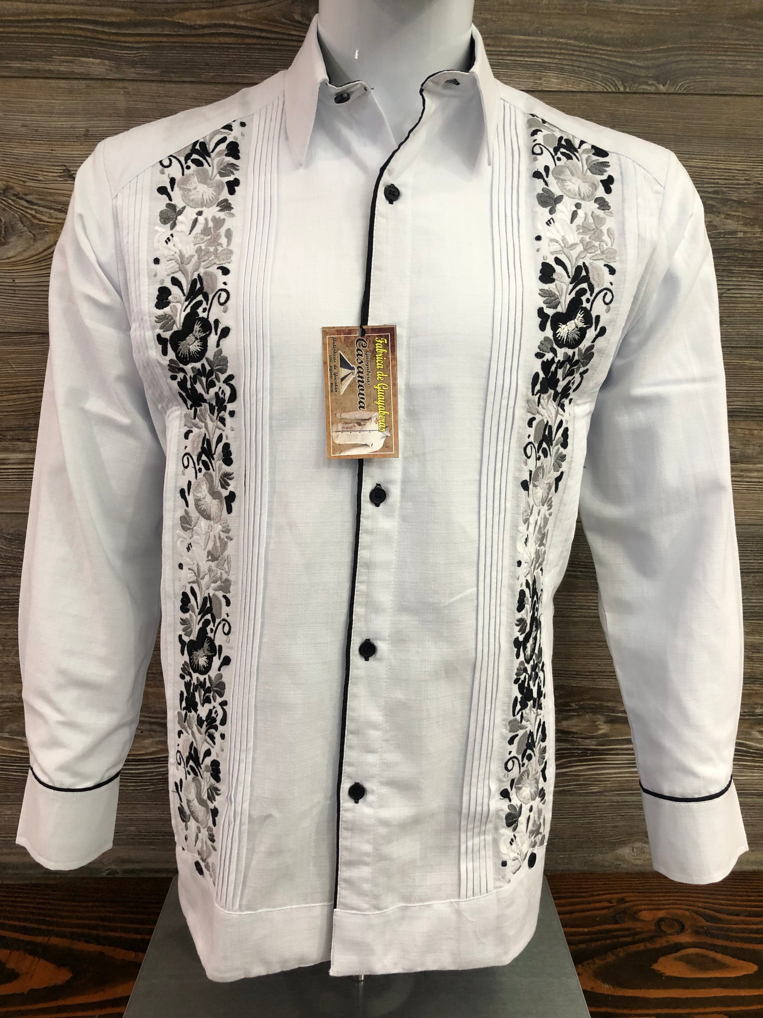 Long sleeve guayabera wedding sale