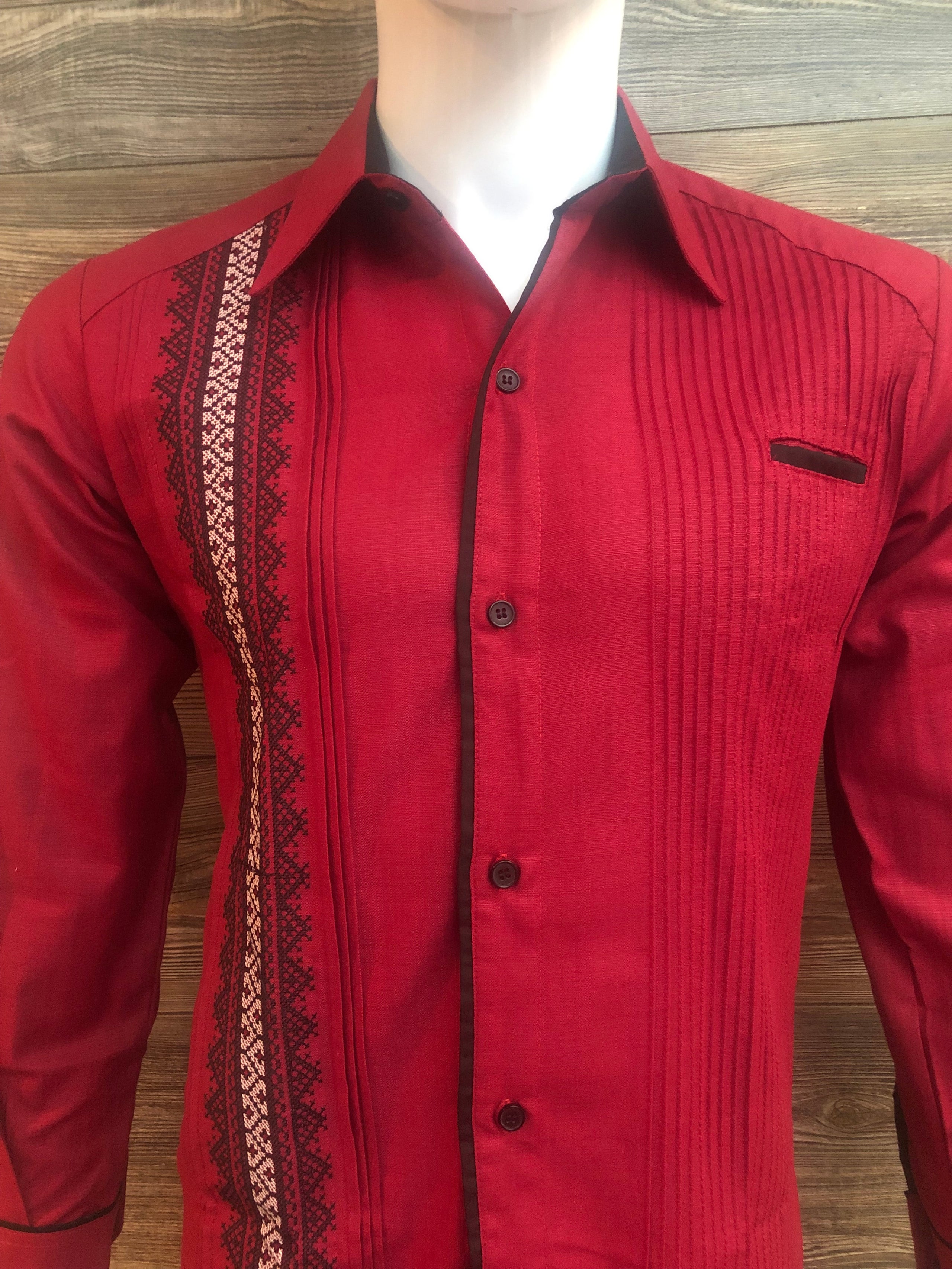 Guayabera guinda clearance