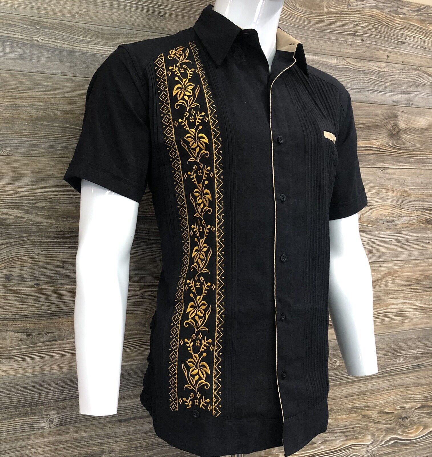 Black and gold store short sleeve shirt